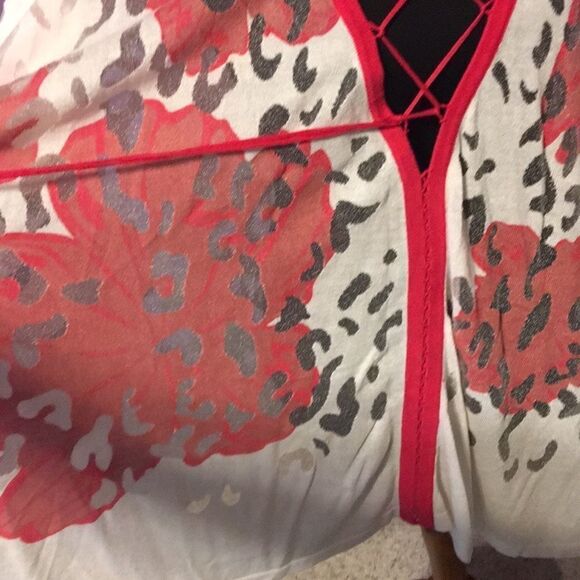 Boston Proper floral lace up poncho s/m. NWT - Picture 5 of 9